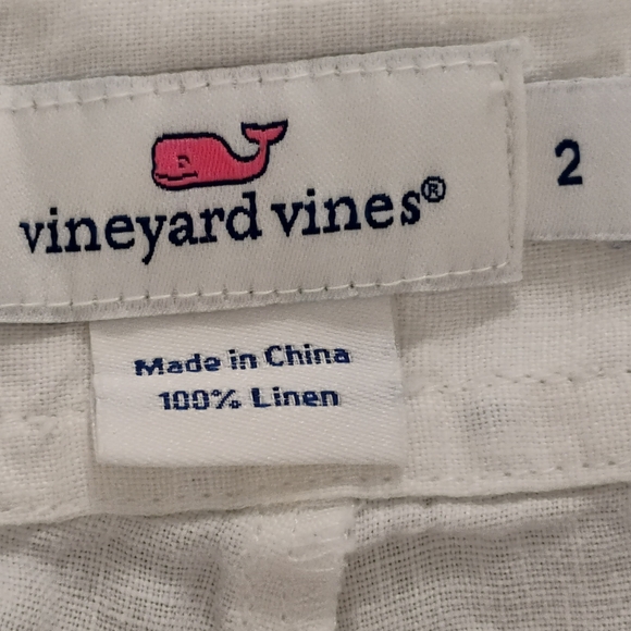 Vineyard Vines Women's Damask Print Linen Shorts Sz 2 - Picture 3 of 4